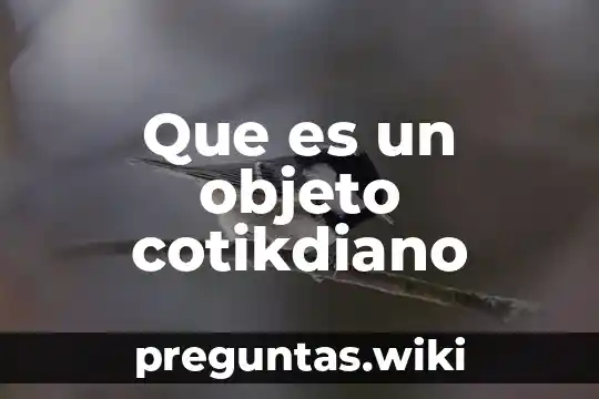 Que es un objeto cotikdiano