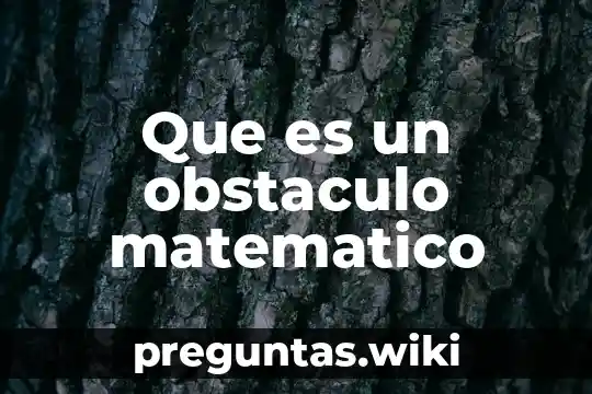 Que es un obstaculo matematico