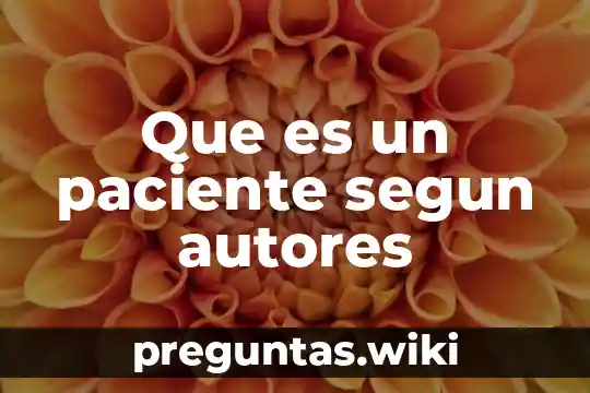 Que es un paciente segun autores