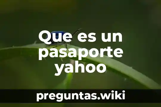 Que es un pasaporte yahoo