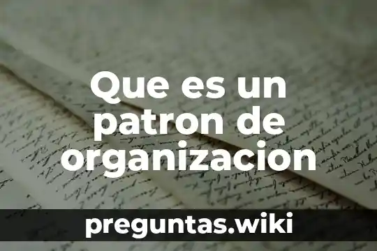 Que es un patron de organizacion