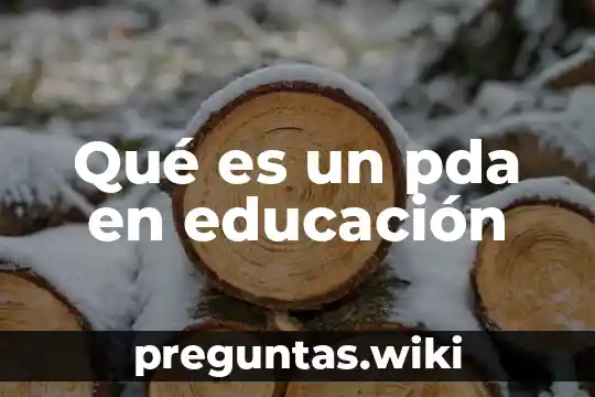Qué es un pda en educación