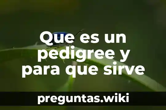 Que es un pedigree y para que sirve