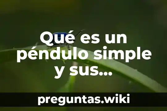 Qué es un péndulo simple y sus características