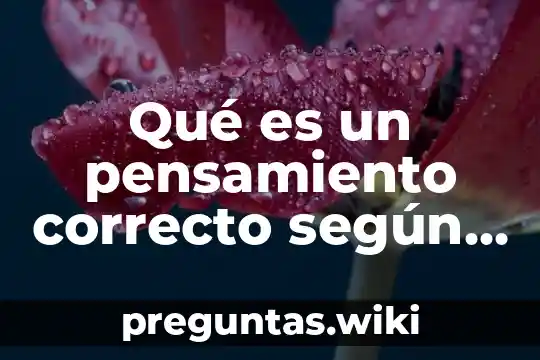 Qué es un pensamiento correcto según lógica