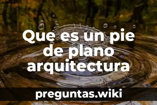 Que es un pie de plano arquitectura