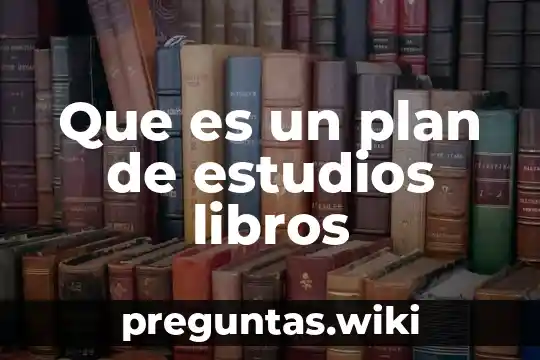 Que es un plan de estudios libros