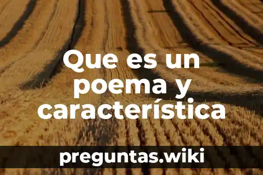 Que es un poema y característica