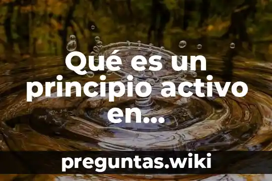 Qué es un principio activo en medicamentos