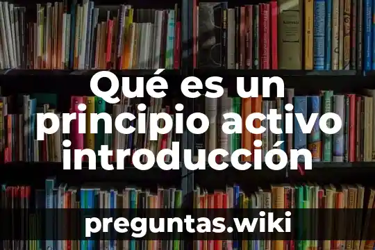Qué es un principio activo introducción