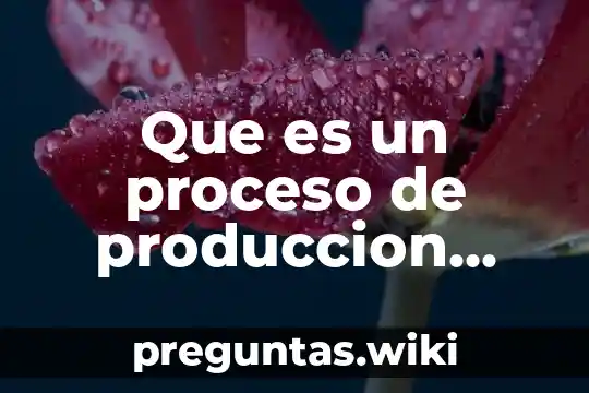 Que es un proceso de produccion industrial y sus caracteristicas