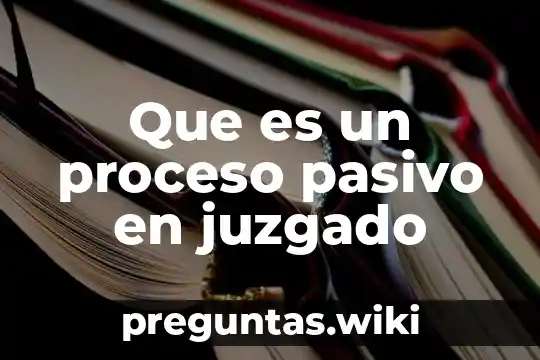 Que es un proceso pasivo en juzgado