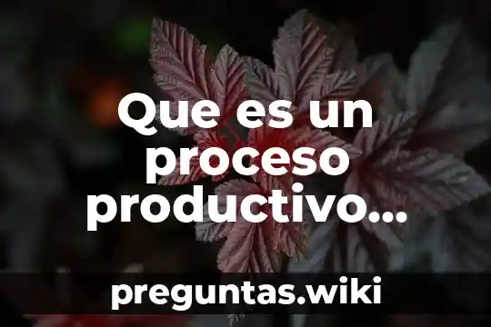 Que es un proceso productivo industrial y sus caracteristicas