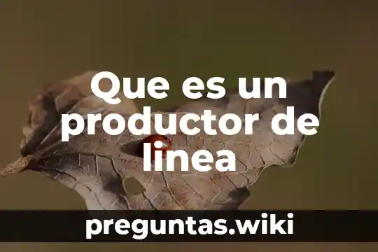 Que es un productor de linea