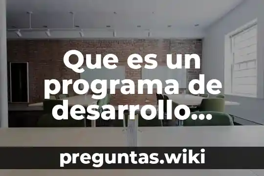 Que es un programa de desarrollo empresarial