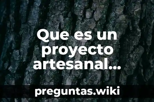 Que es un proyecto artesanal ejemplos secundaria
