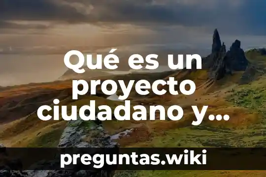 Qué es un proyecto ciudadano y cuáles son sus características
