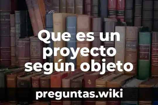 Que es un proyecto según objeto