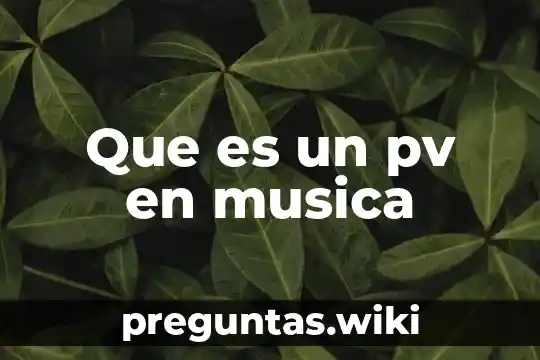 Que es un pv en musica
