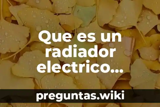 Que es un radiador electrico acumulado