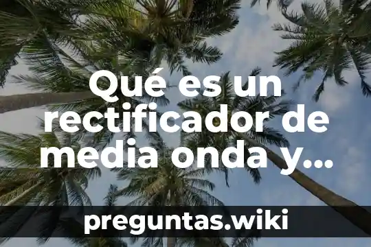 Qué es un rectificador de media onda y sus usos