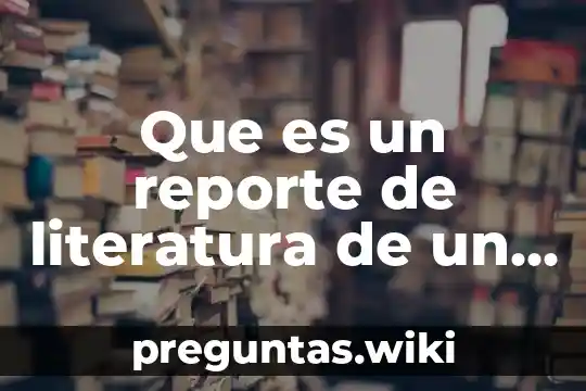 Que es un reporte de literatura de un tema