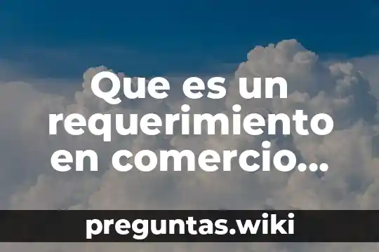 Que es un requerimiento en comercio internacional