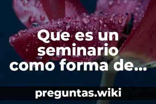 Que es un seminario como forma de trabajo