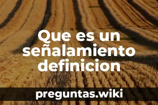 Que es un señalamiento definicion