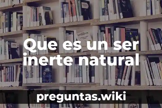 Que es un ser inerte natural
