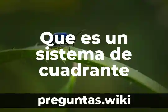 Que es un sistema de cuadrante