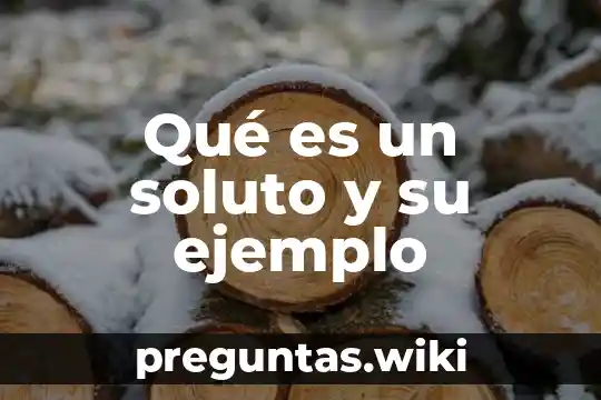 Qué es un soluto y su ejemplo