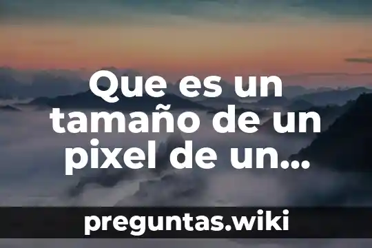 Que es un tamaño de un pixel de un archivo