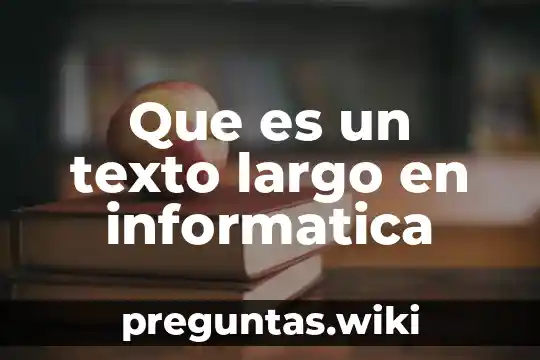 Que es un texto largo en informatica