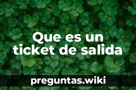 Que es un ticket de salida