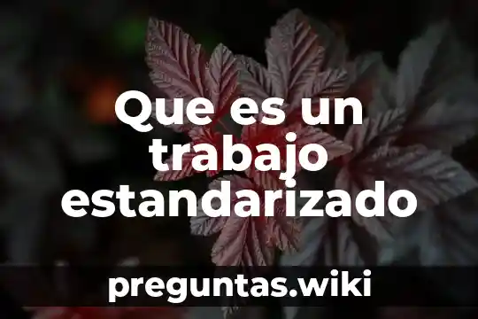 Que es un trabajo estandarizado