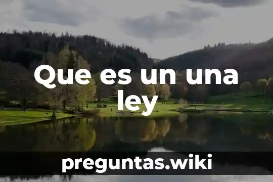 Que es un una ley