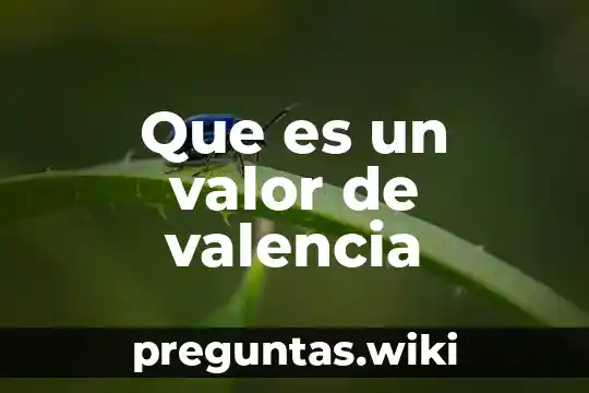 Que es un valor de valencia