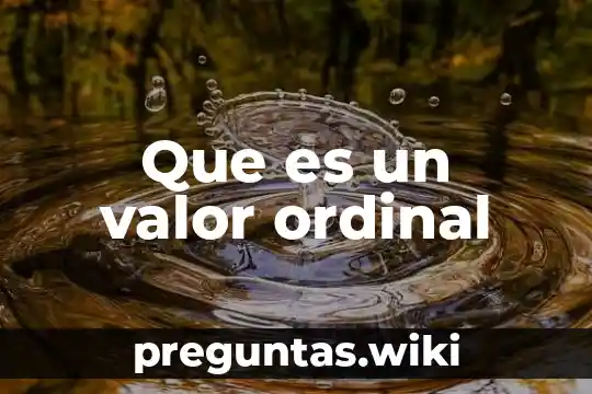 Que es un valor ordinal