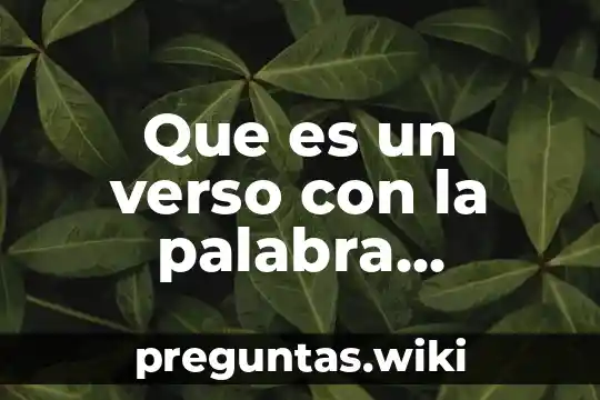 Que es un verso con la palabra maestra ejemplo