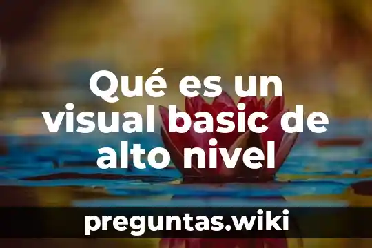 Qué es un visual basic de alto nivel