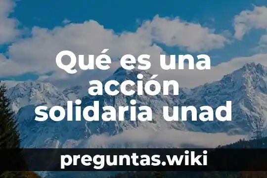 Qué es una acción solidaria unad