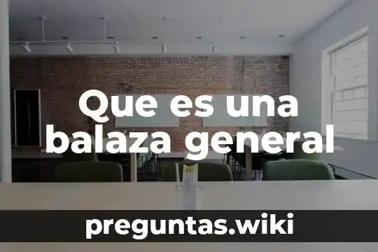 Que es una balaza general