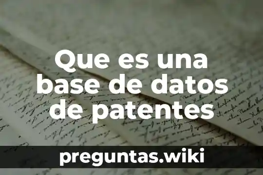 Que es una base de datos de patentes