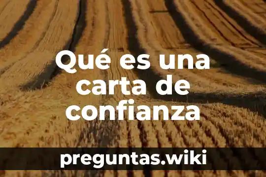 Qué es una carta de confianza