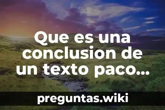 Que es una conclusion de un texto paco el chato