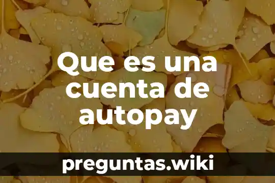 Que es una cuenta de autopay