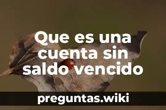 Que es una cuenta sin saldo vencido