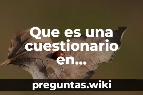 Que es una cuestionario en investigacion