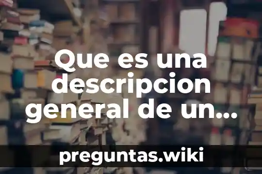Que es una descripcion general de un proyecto